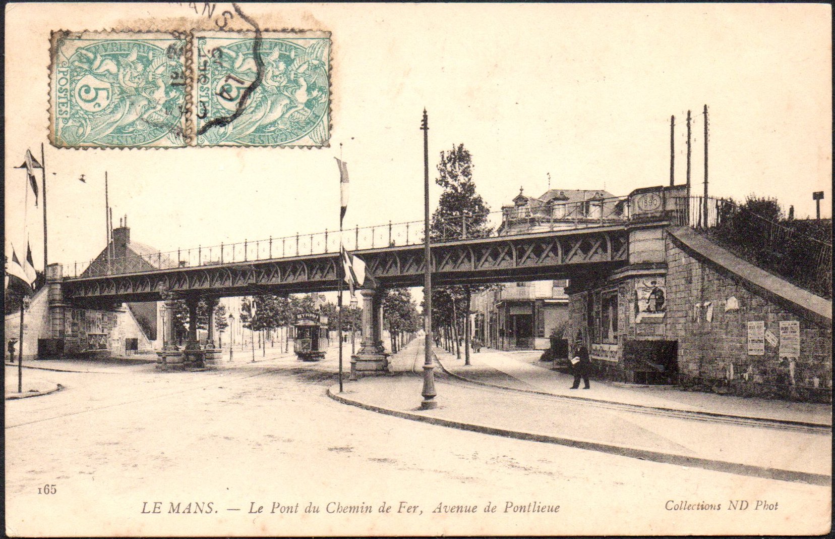 Railway / Tramway cancellations of La Sarthe : Courrier-Convoyeur-Ligne La Chartre-s/le Loir au Mans 1⁰ Taxed.